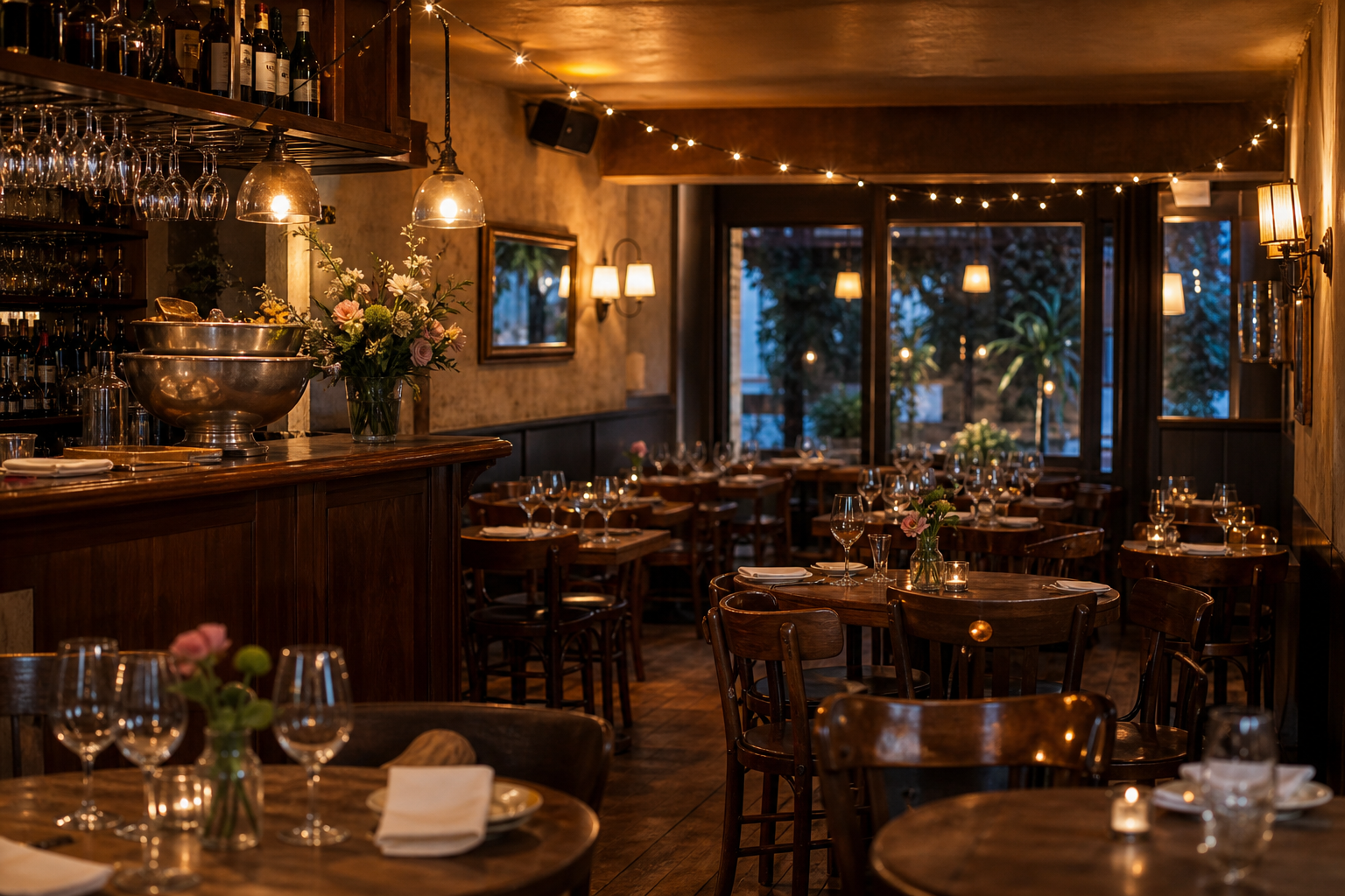 Restaurant convivial avec sonorisation d'ambiance intégrée